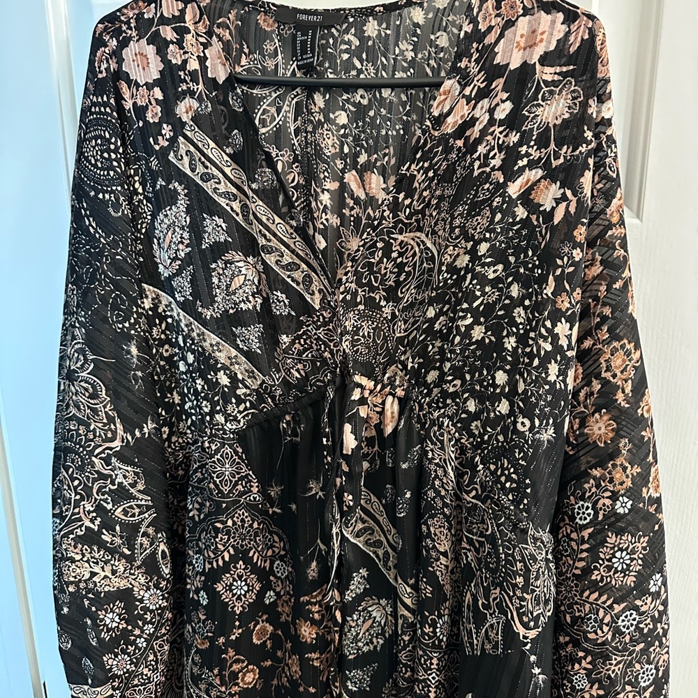 Floral Black and Cream Women's dress
